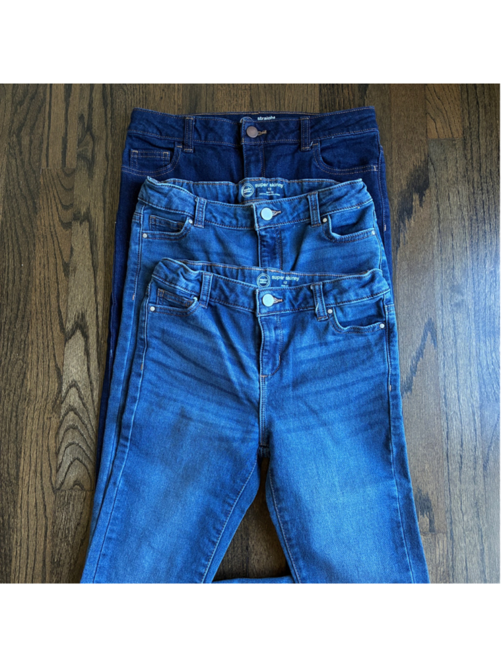 Girls Denim Jeans Size 12 Straight Skinny Lot Bundle Wonder Nation Pants Blue